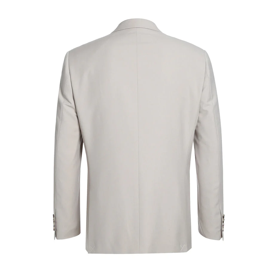 Mens Basic Two Button Classic Fit Suit in Stone Tan - Image 3
