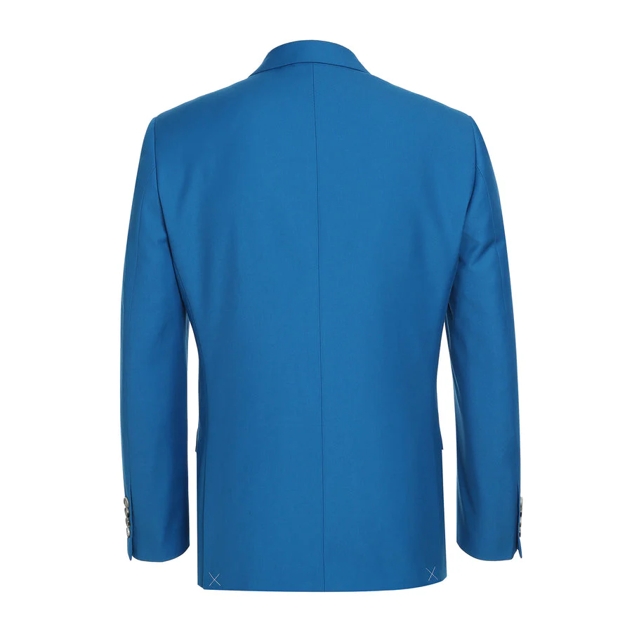 Mens Basic Two Button Slim Fit Suit in Royal Cobalt Blue - Image 2