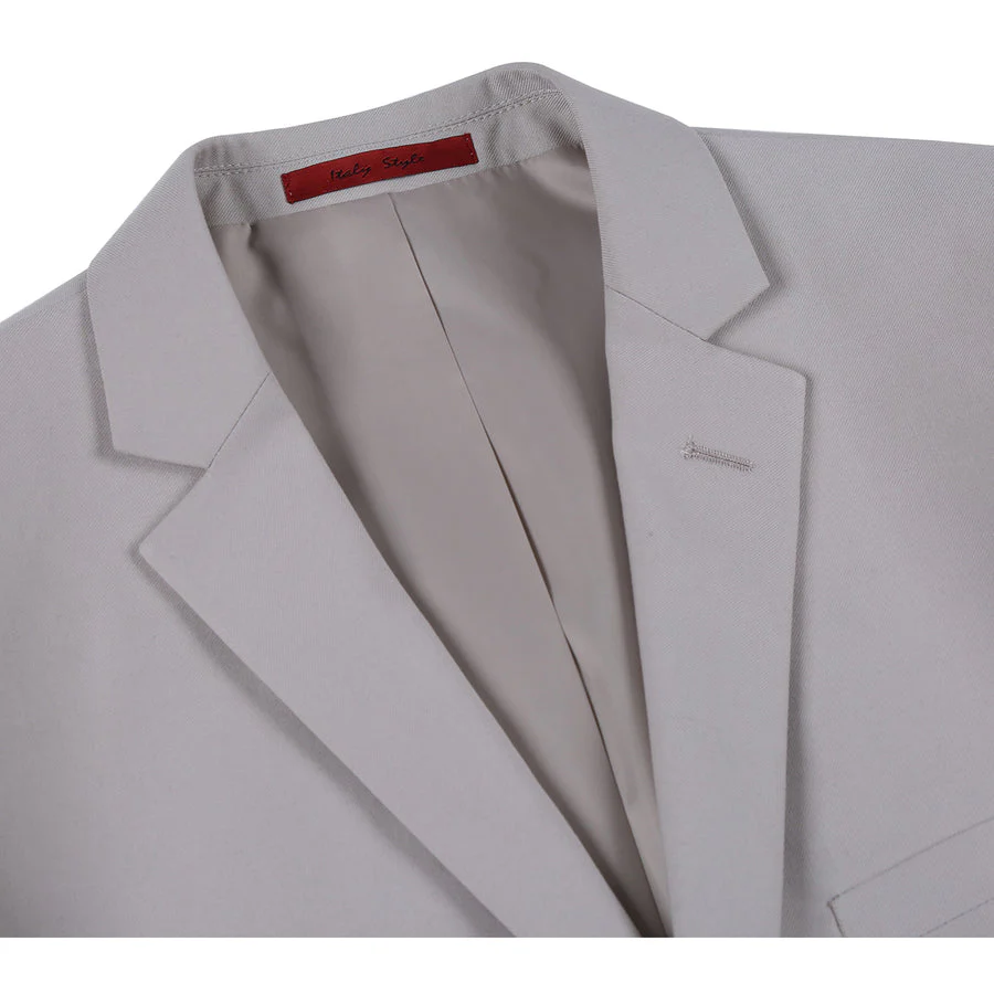 Mens Basic Two Button Slim Fit Suit in Stone Tan - Image 4