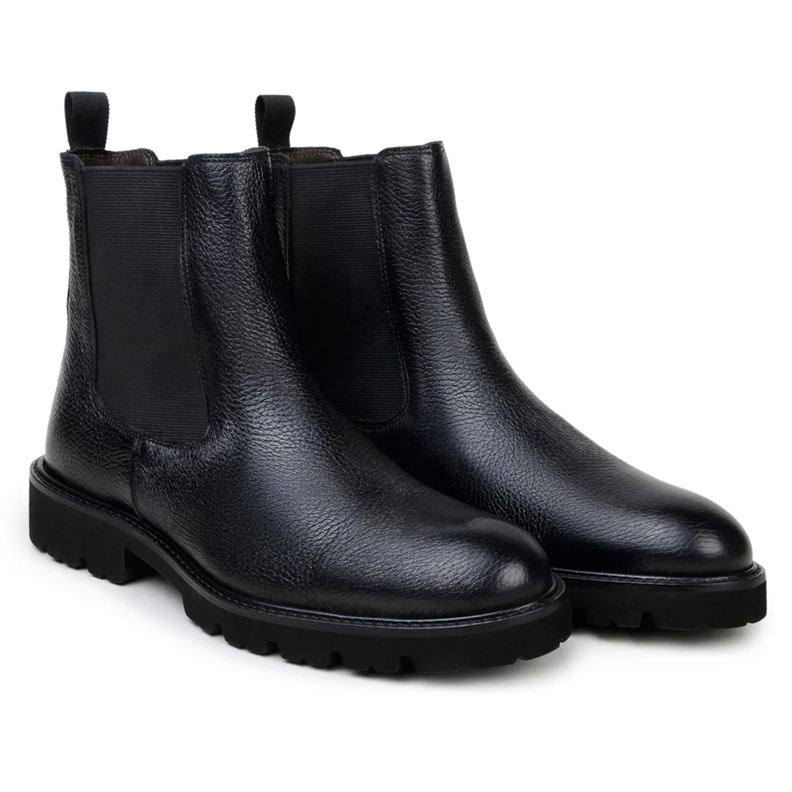 Men's Belvedere Asher Calfskin Chelsea Dress Boot in Black - Image 2