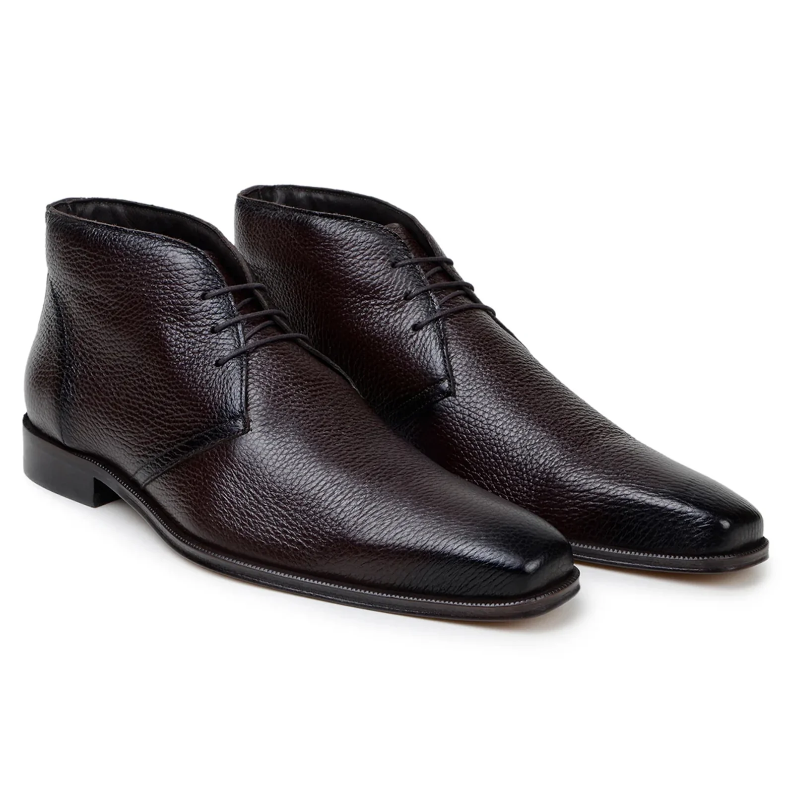 Men's Belvedere Axel Calfskin Chukka Dress Boot in Brown - Image 2
