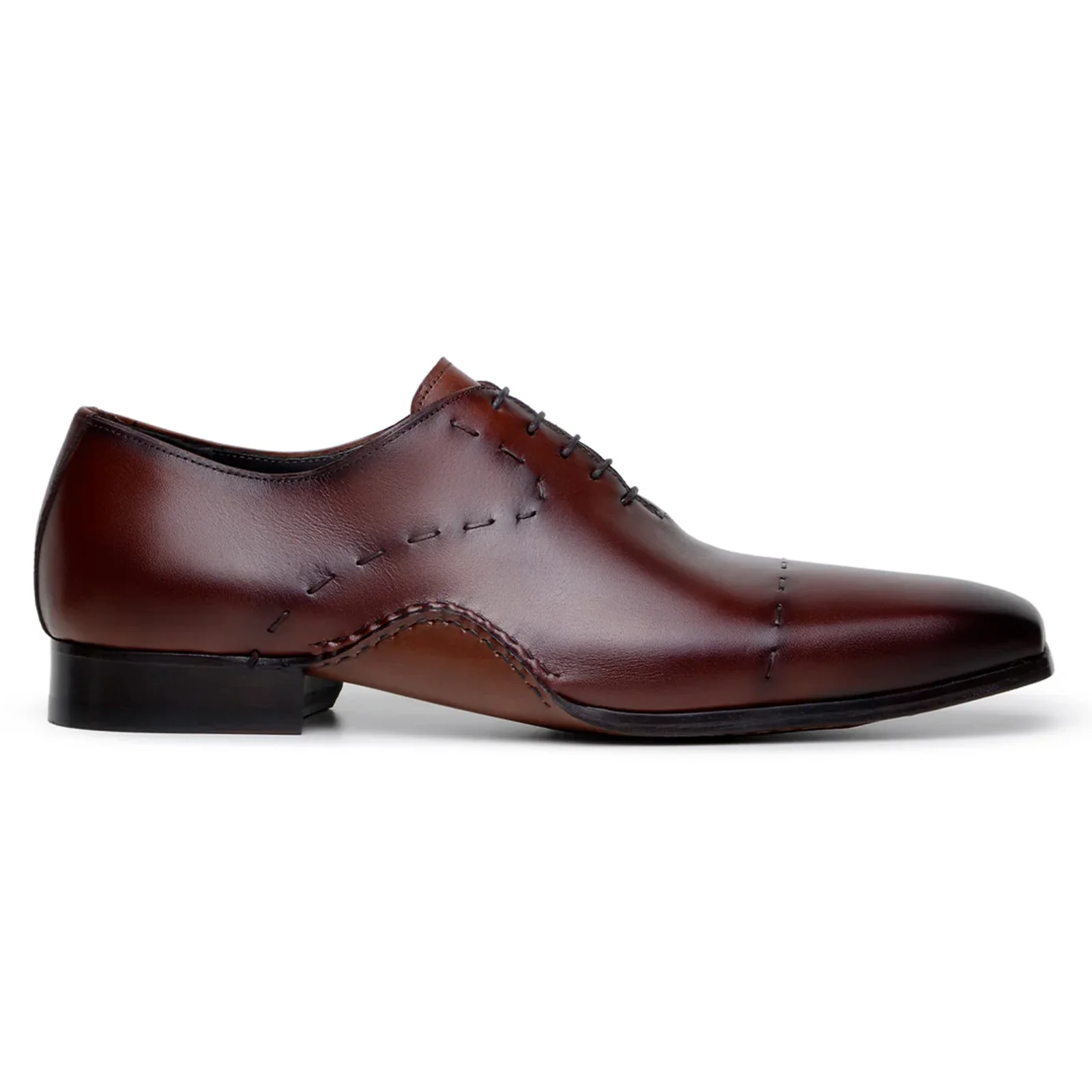 Men's Belvedere Maestro Italian Calfskin Hand Stitched Captoe Dress Shoe in Cognac
