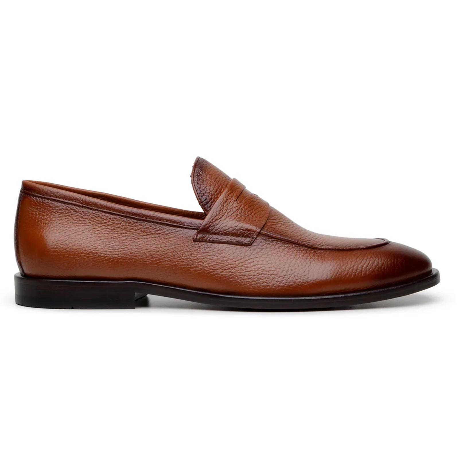 Men's Belvedere Nohr Italian Deerskin Penny Loafer Dress Shoe in Tan