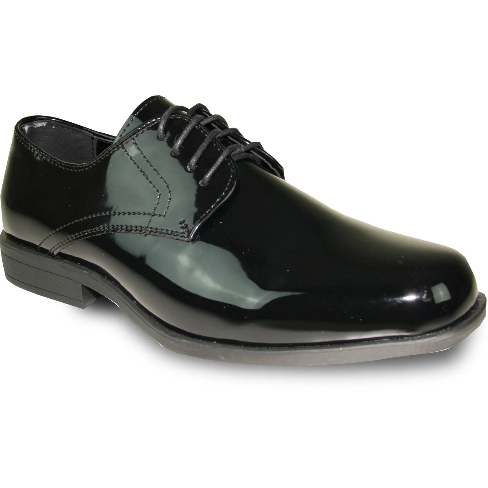 Mens Classic Formal Shiny Patent Tuxedo Shoe in Black