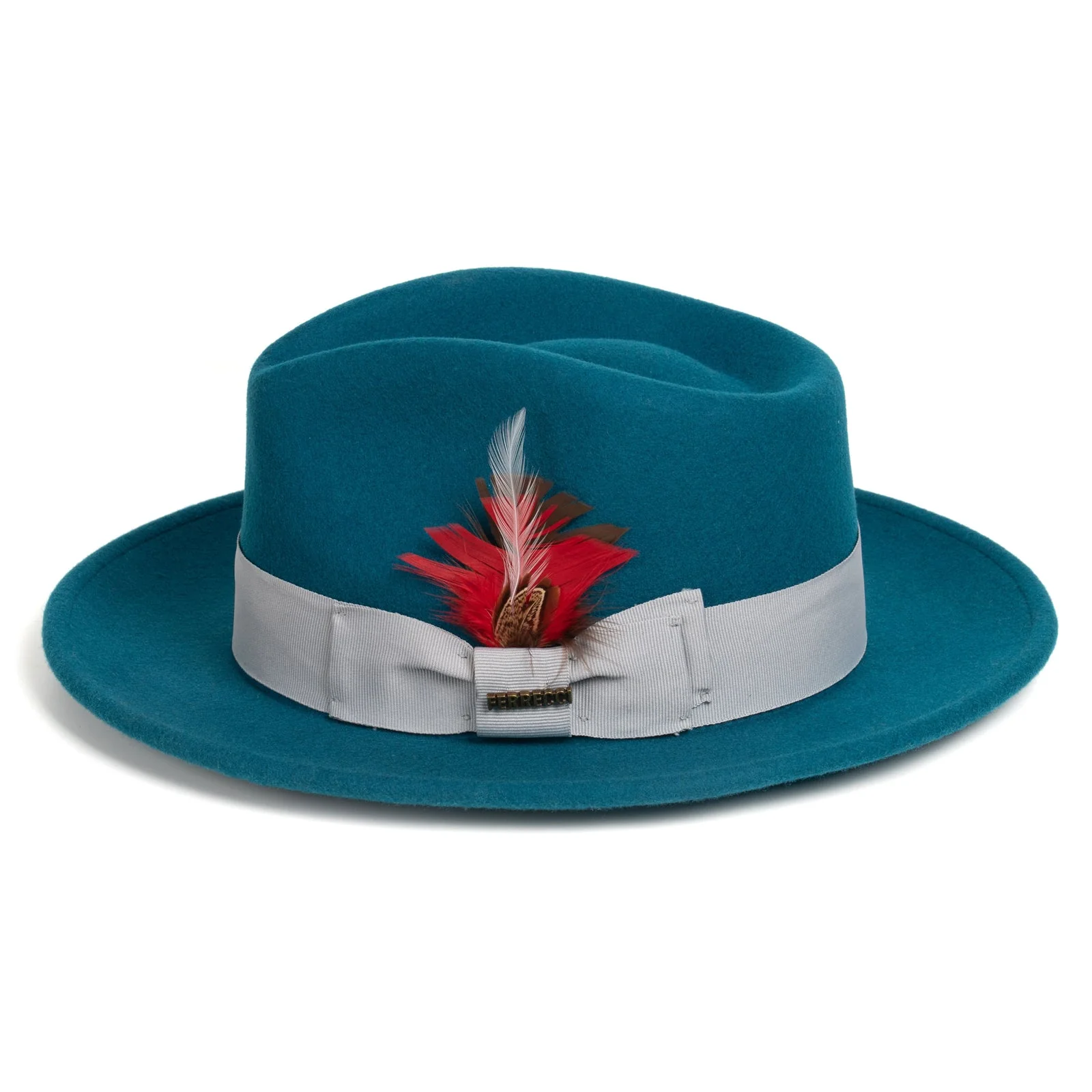 Mens Classic Wool Fedora Dress Hat in Acid Blue