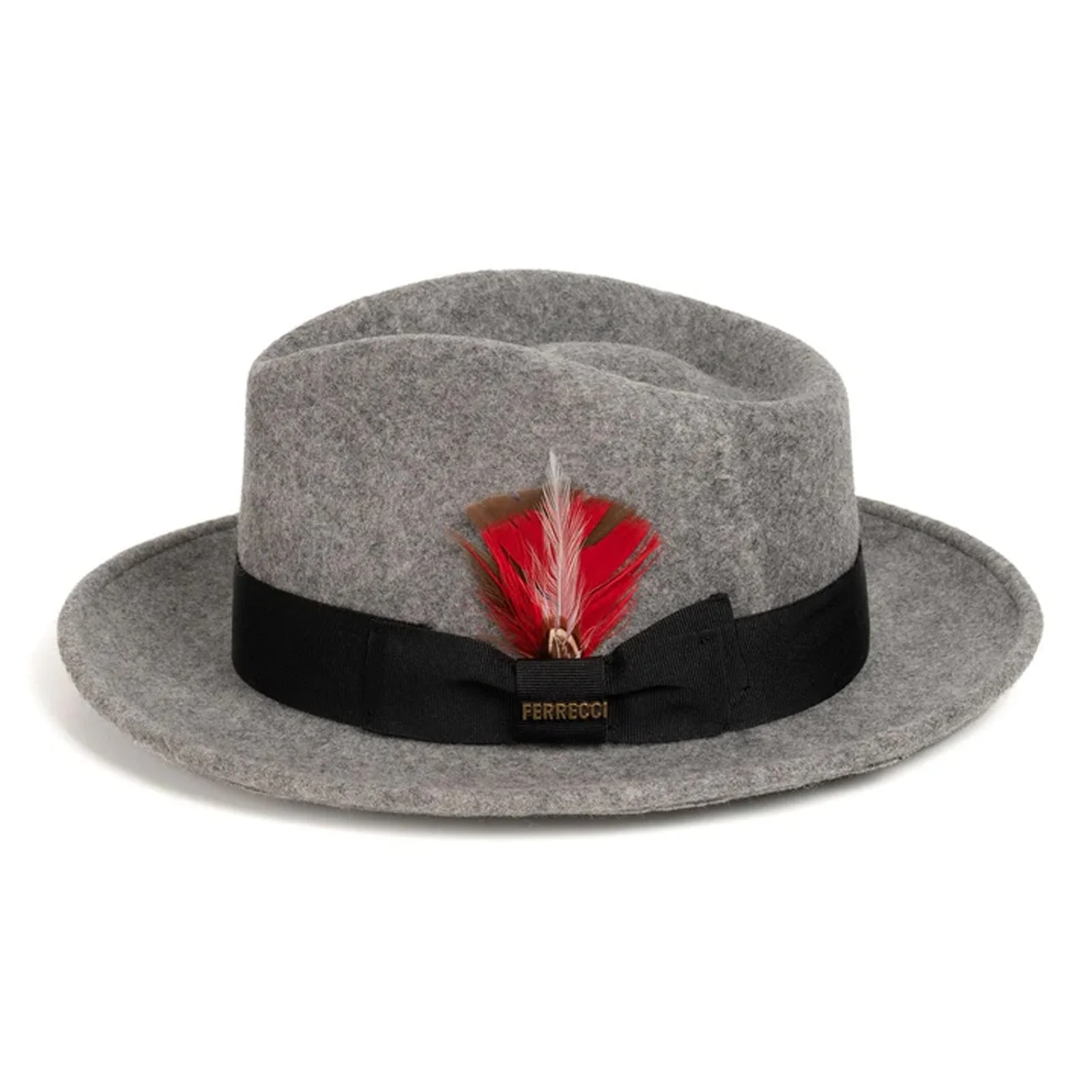 Mens Classic Wool Fedora Dress Hat in Grey Melange - Image 3