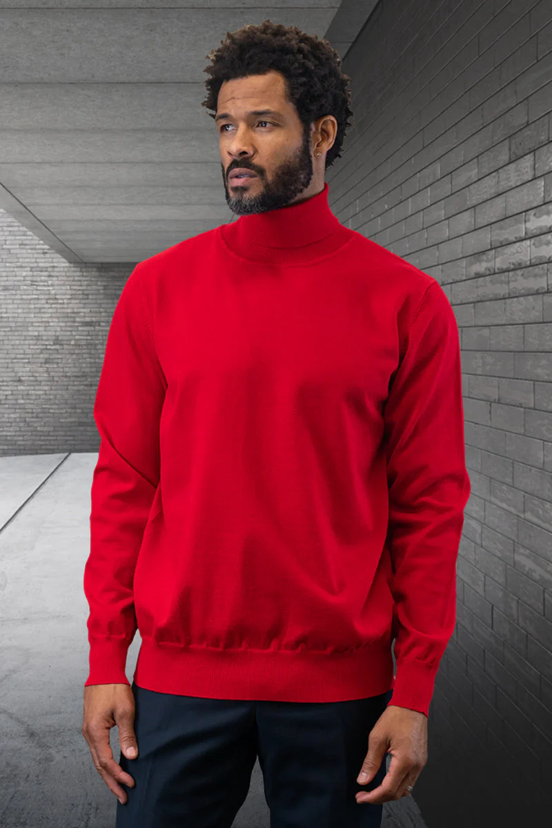 Men's Designer Wool & Cashmere Dress Sweater in Red