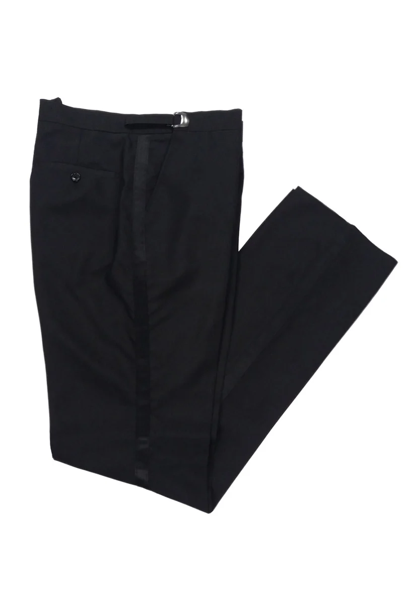 Men's Modern Fit Poplin Tail Tuxedo in Black - Image 2