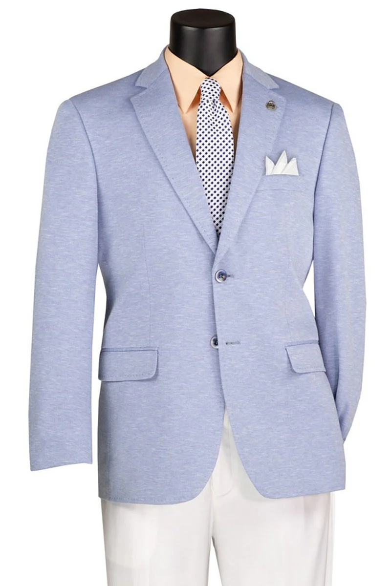 Men's Modern Fit Textured Super Stretch Blazer in Light Blue