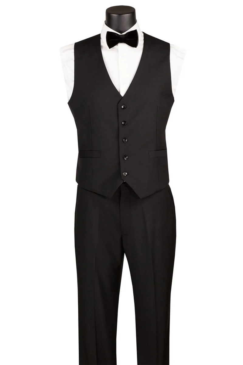 Men's One Button Peak Lapel Black & White Houndstooth Blazer Suit - Image 3