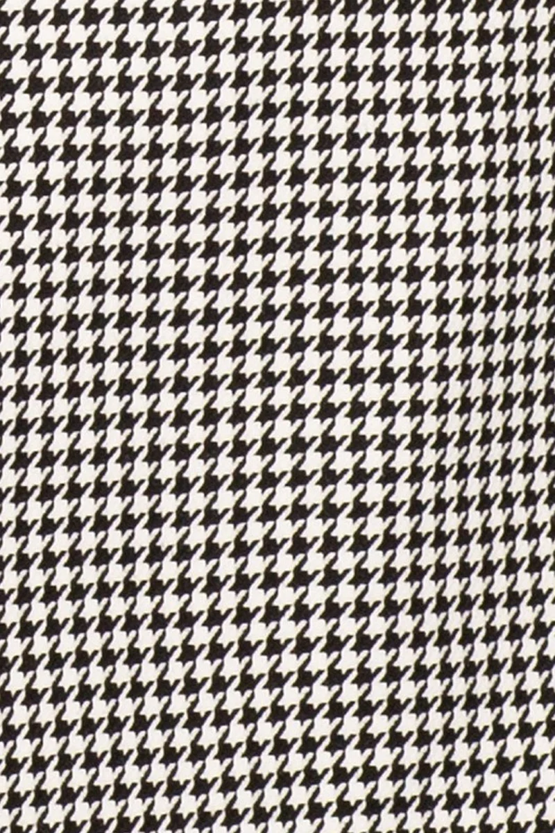 Men's One Button Peak Lapel Black & White Houndstooth Blazer Suit - Image 4