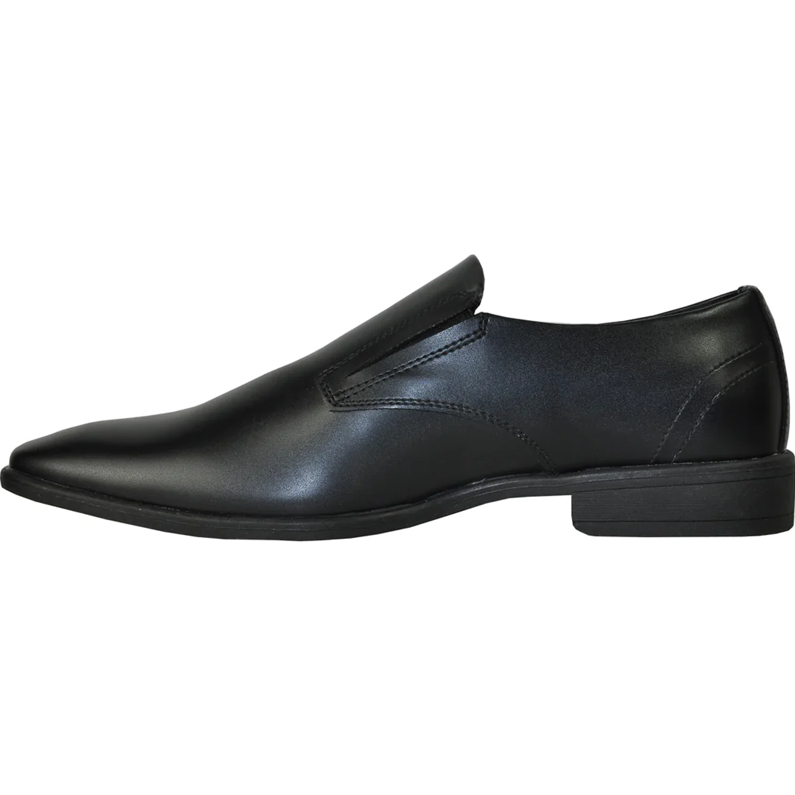 Mens Plain Pointy Square Toe Dress Loafter in Black - Image 3