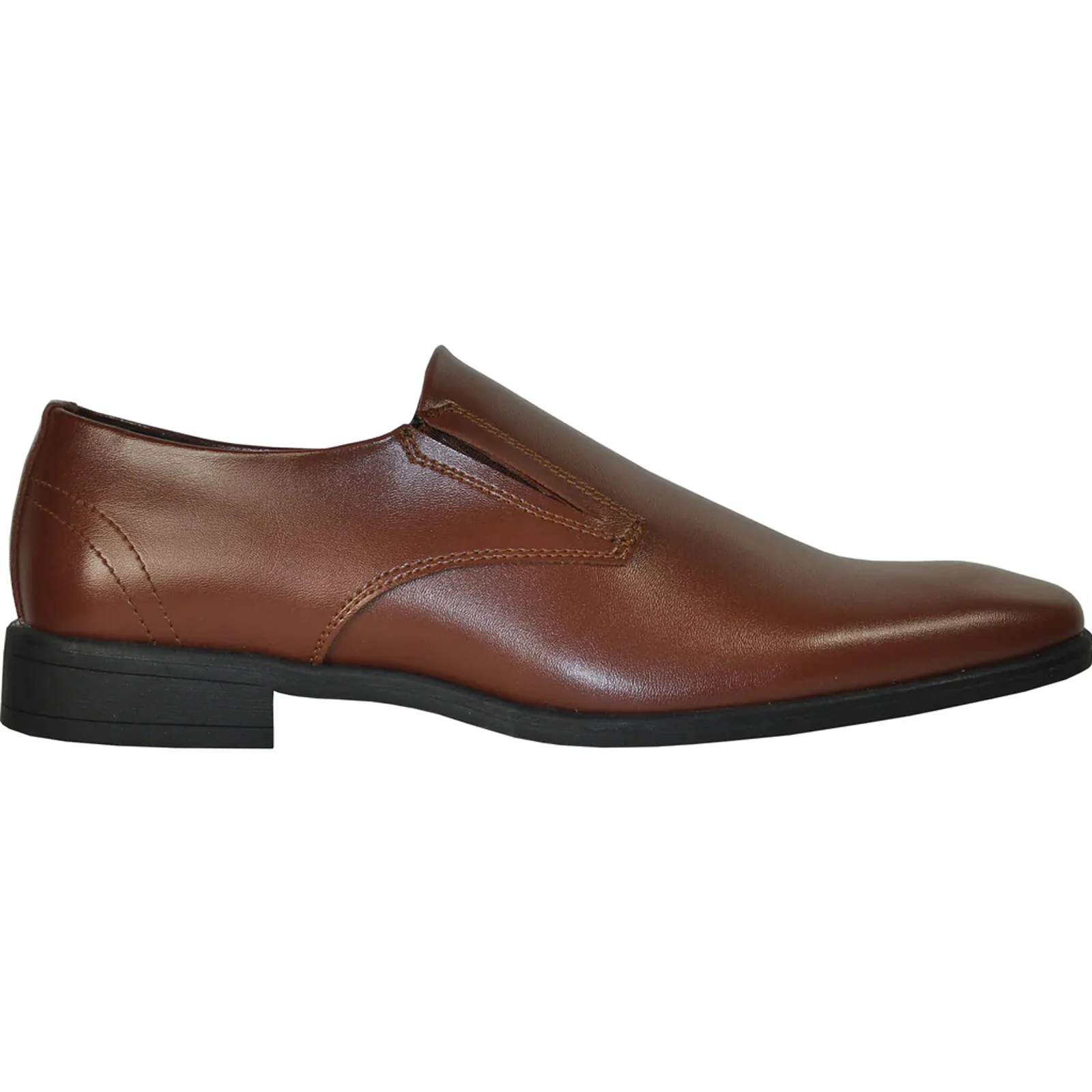 Mens Plain Pointy Square Toe Dress Loafter in Brown - Image 2