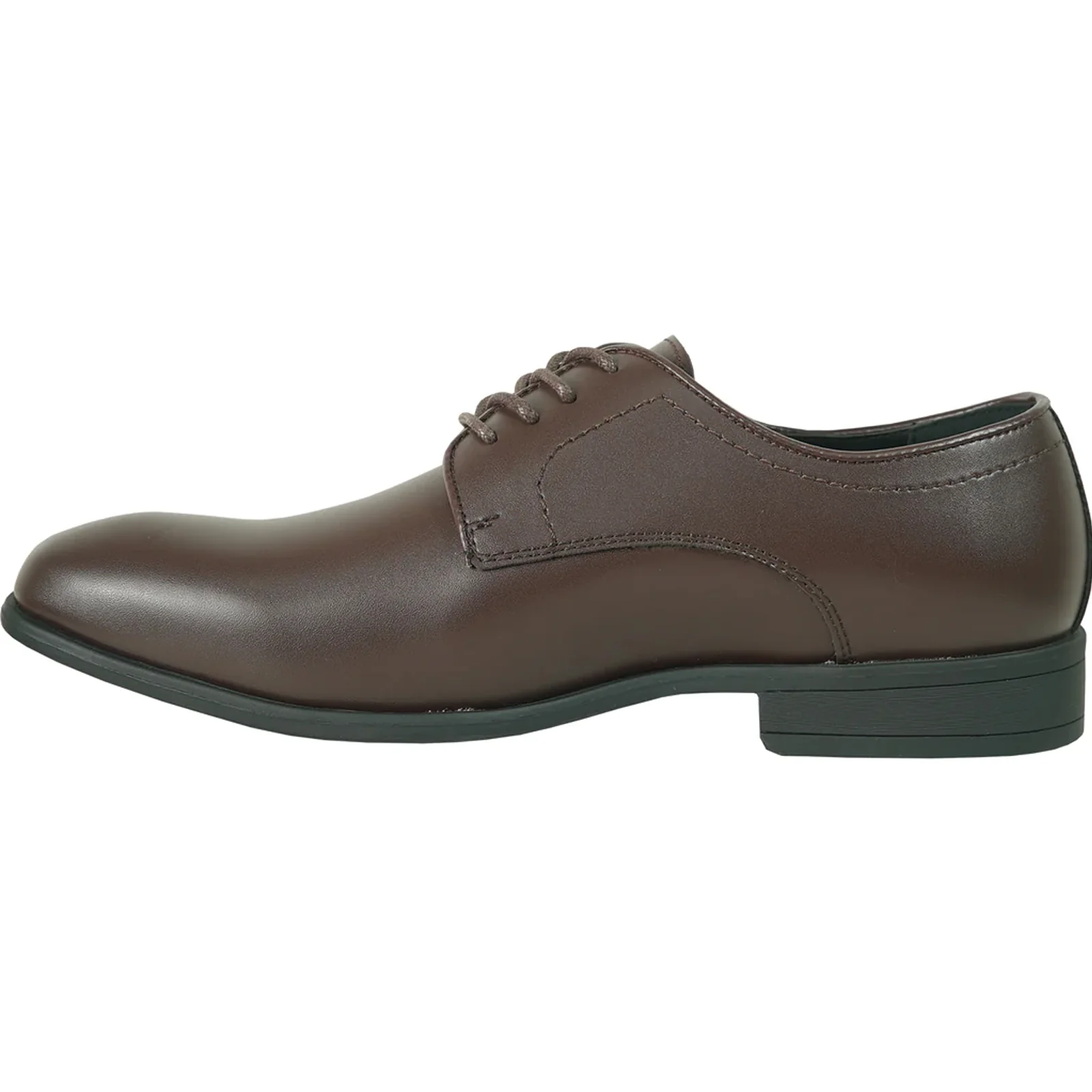Mens Plain Round Toe Dress Oxford in Dark Brown - Image 3
