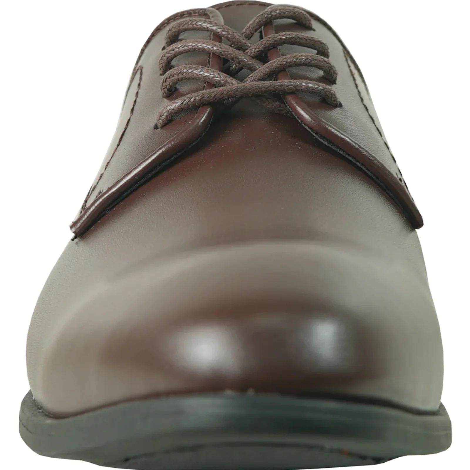 Mens Plain Round Toe Dress Oxford in Dark Brown - Image 4