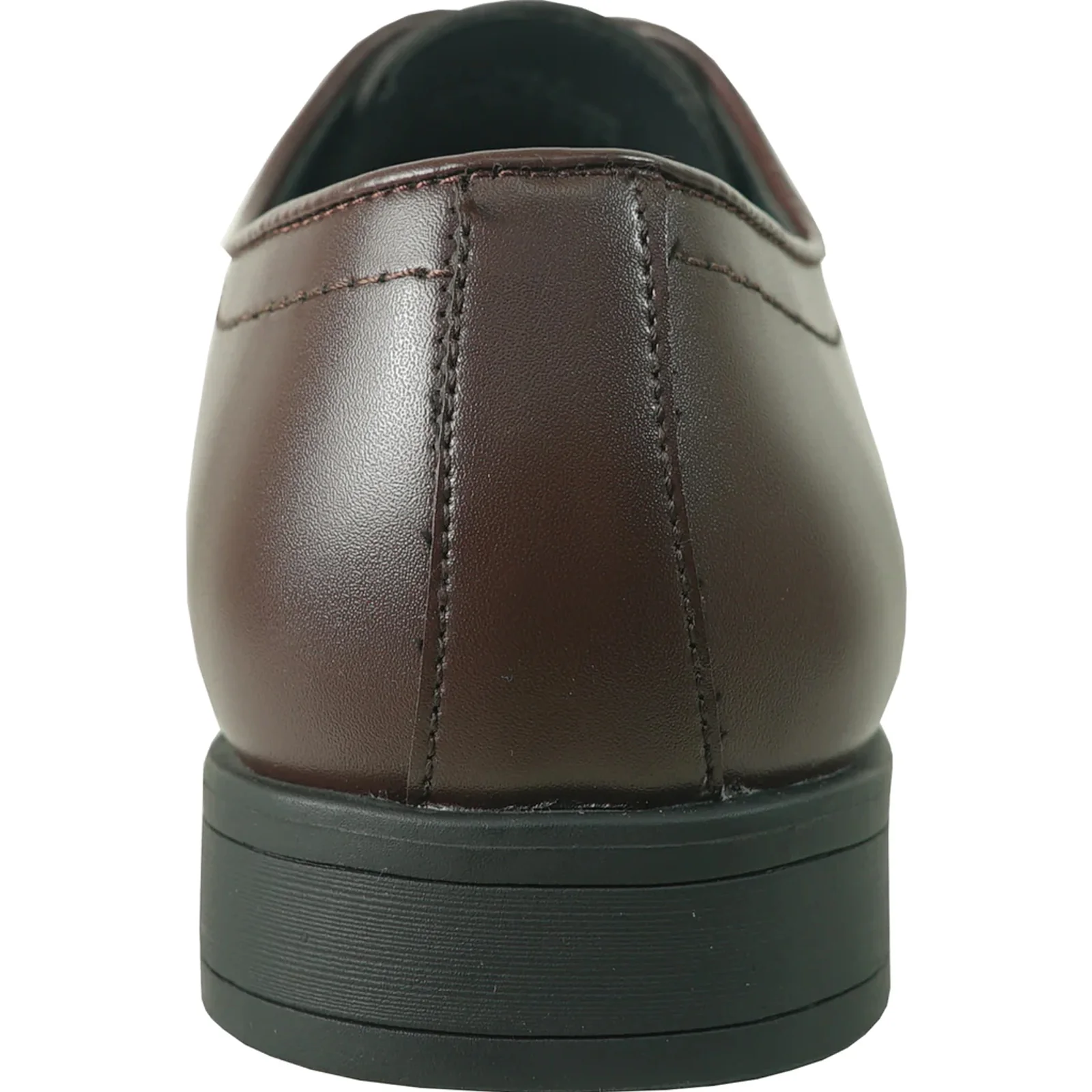 Mens Plain Round Toe Dress Oxford in Dark Brown - Image 5