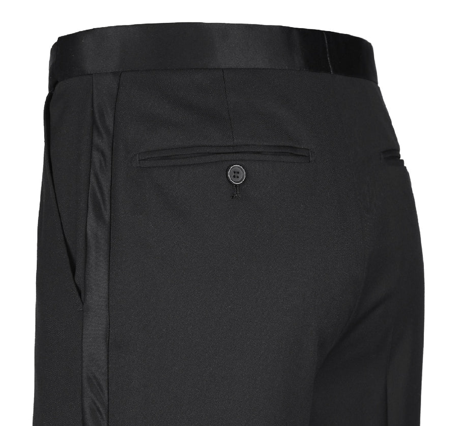 Mens Traditional One Button Classic Fit Peak Tuxedo in Black - Image 5