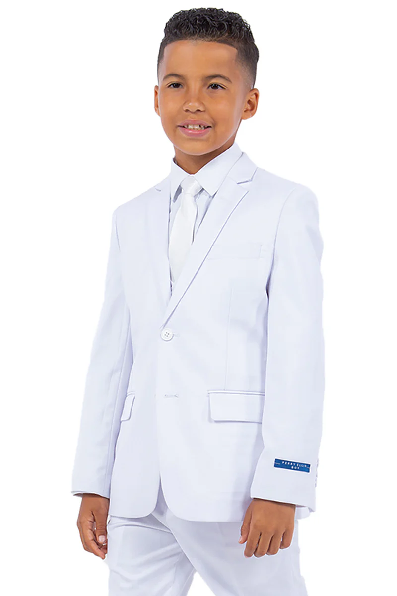 Perry Ellis Vested Boy's Wedding Suit in White